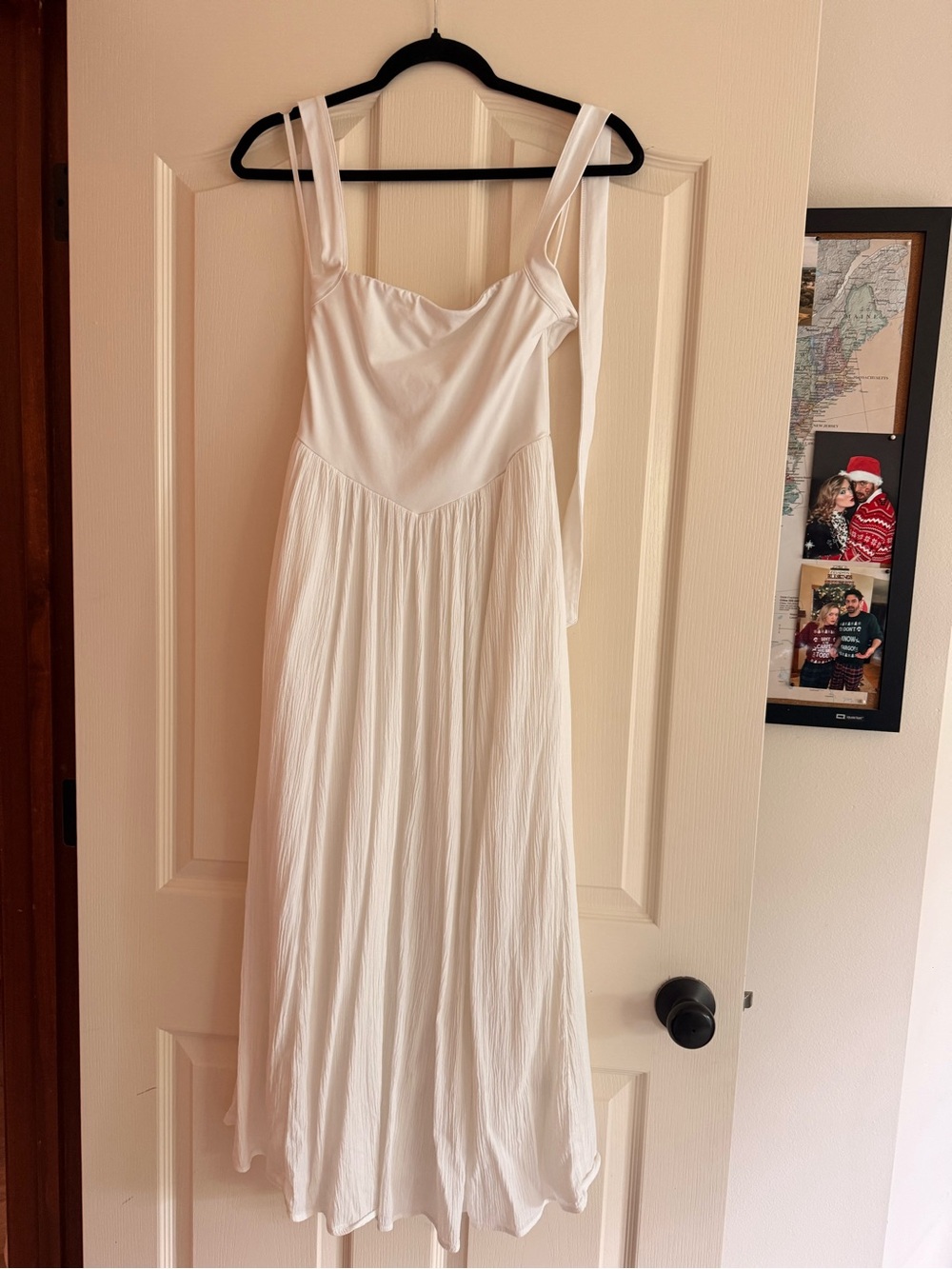 Aerie Halter Neck White Square-Neck Midi Sundress - Picture 3 of 4